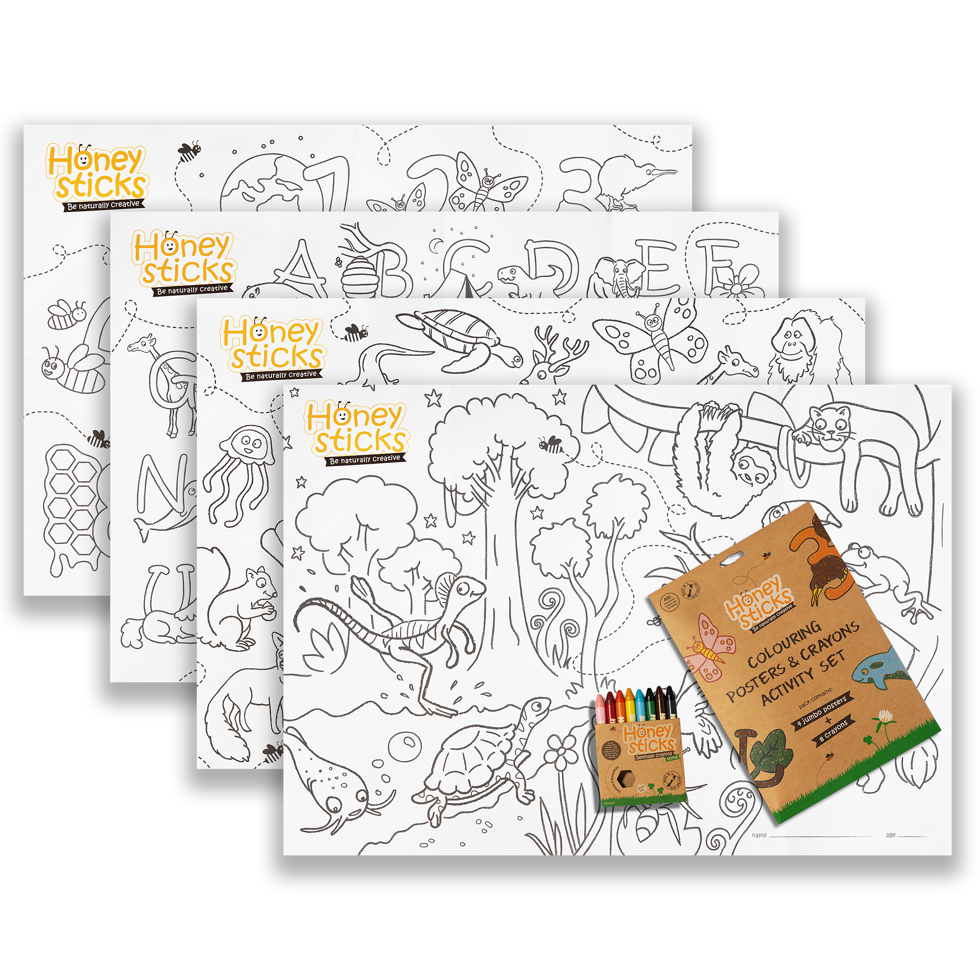 Honeysticks - Australia - Honeysticks Jumbo Posters & Crayons Activity Set