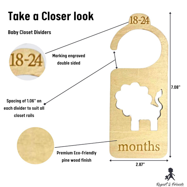 Rupert and Friends - Wooden Baby Clothing Dividers