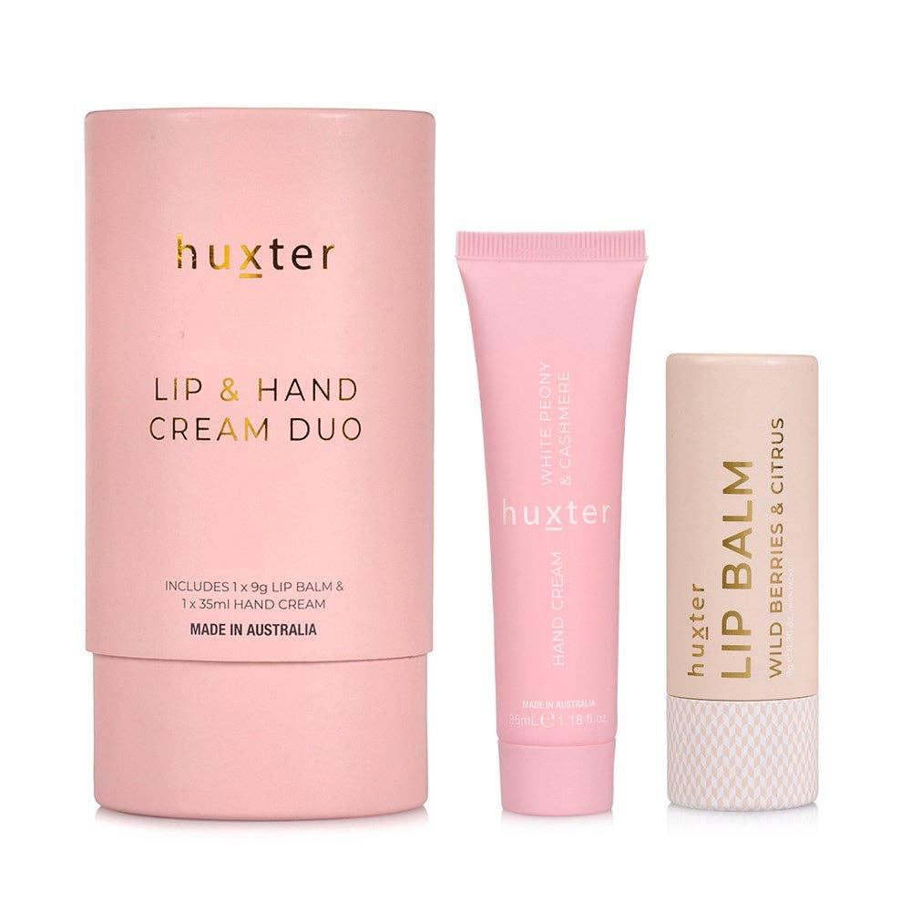 Huxter - Lip & Hand Cream Duo - Pink - White Peony & Cashmere