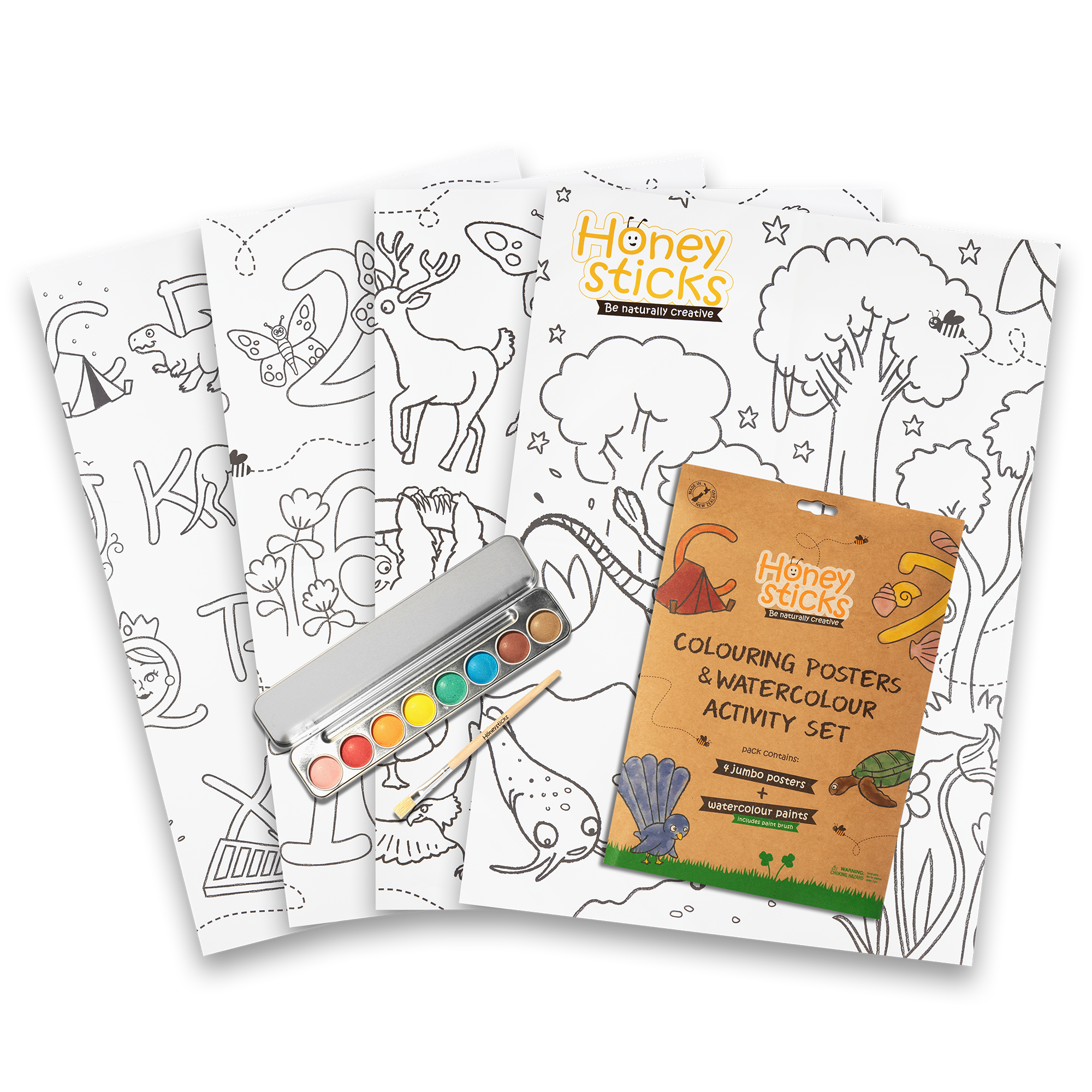 Honeysticks - Australia - Honeysticks Jumbo Posters & Watercolour Paints Activity Set