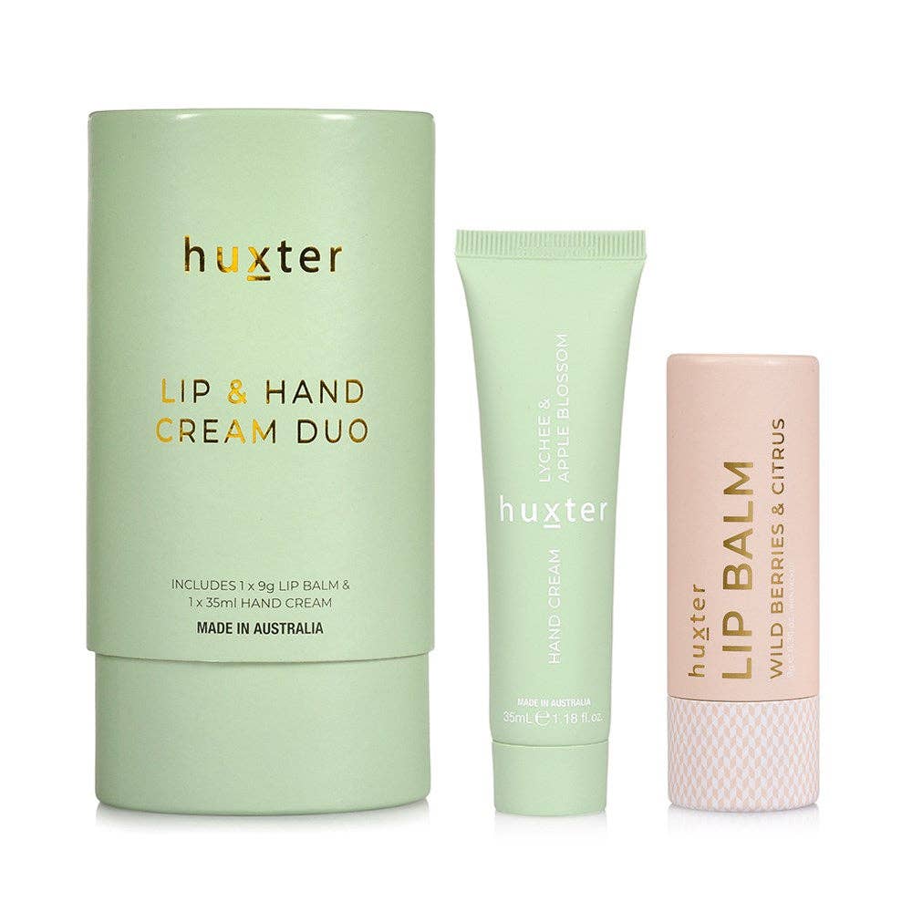 Huxter - Lip & Hand Cream Duo - Green - Lychee & Apple Blossom