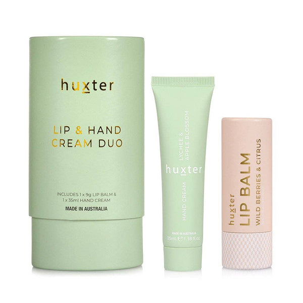 Huxter - Lip & Hand Cream Duo - Green - Lychee & Apple Blossom