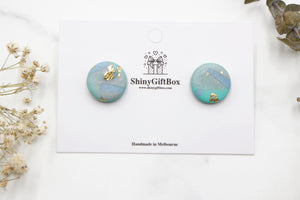 Turquoise & Gold Statement Studs