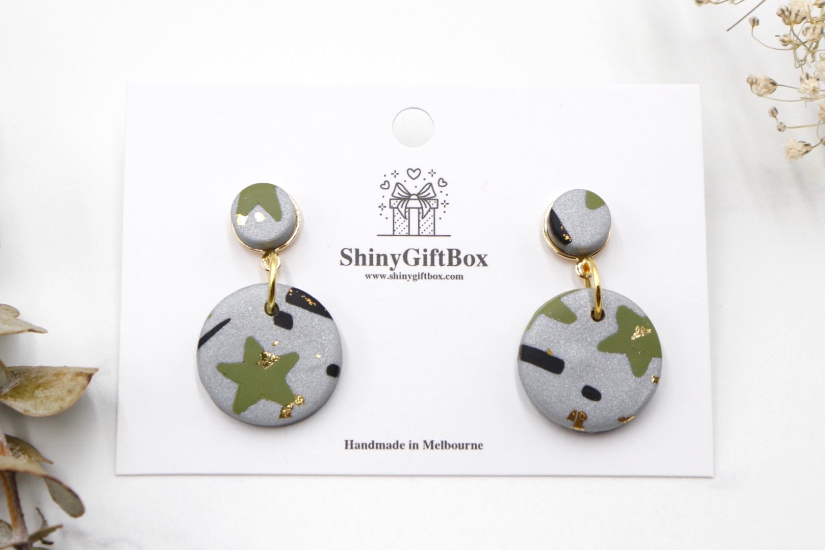 Silver & Green Star Dangle