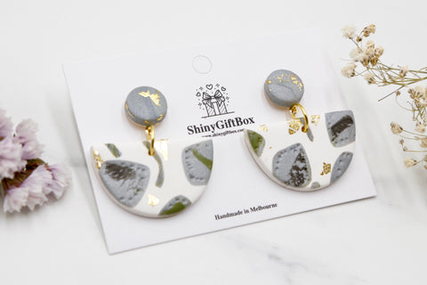 White & Grey Half Moon Statement