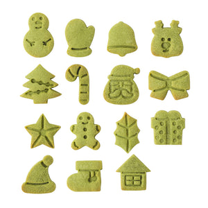 Mini 3cm Christmas Cookie Cutters and Embossers 15pcs Full Set