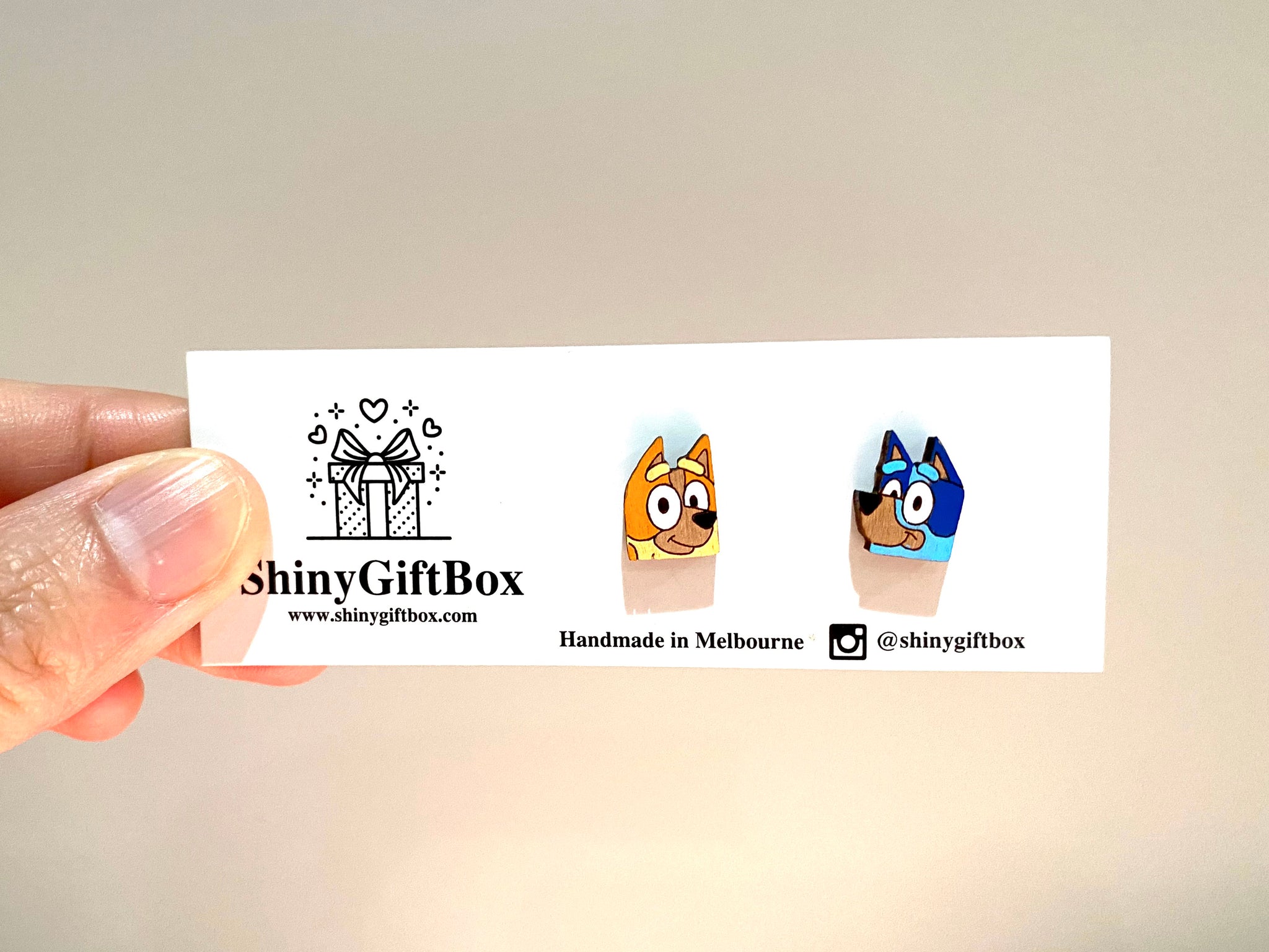 Bluey & Bingo Wooden Stud Earrings