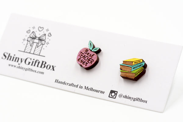 Best Teacher's Ever Wooden Earrings