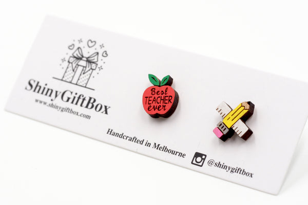 Best Teacher's Ever Wooden Earrings