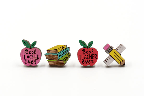 Best Teacher's Ever Wooden Earrings
