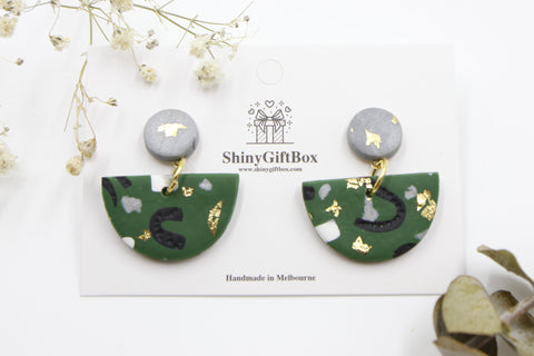Silver & Green Half Moon
