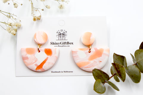 Neon Orange Half Moon Dangle