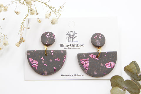 Grey & Pink Half Moon