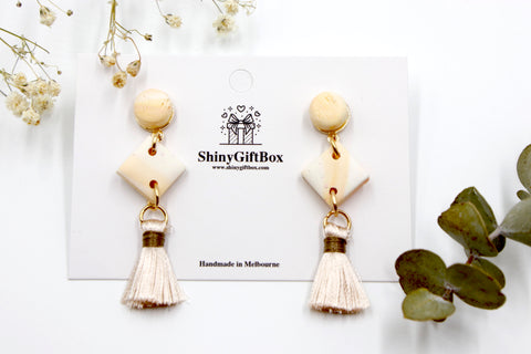 Pastel Orange Triple Drop Tassels