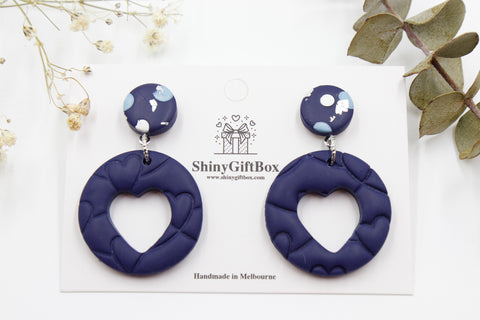 Navy Blue Love Heart Statement