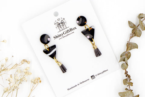 Black Triangle Tassels Dangles