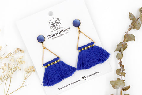 Navy Blue Triangle Tassels