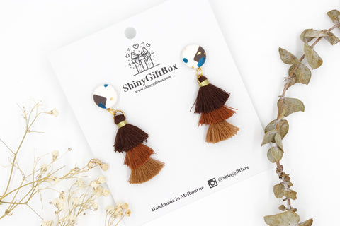 Brown & White Trio Tassels