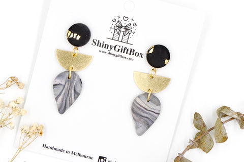 Gold & Granite Tear Drop