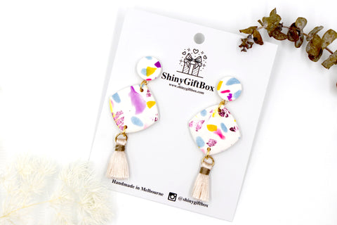 White & Pastel Statement Tassel