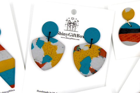 Turquoise Giant Guitar Pick Statement Dangle