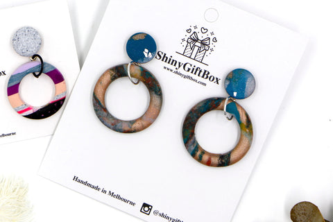 Turquoise & Shimmer Cinnamon Donut Dangle