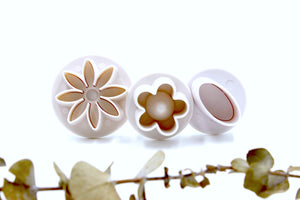 Mini Daisy & Plum Blossom Flowers & Oval Clay Cutters 3pc