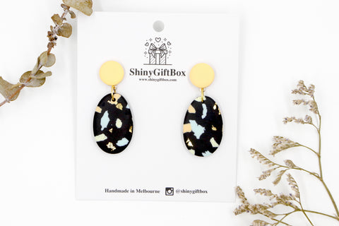 Pastel Rainbow Pebble Dangle with Orange Top