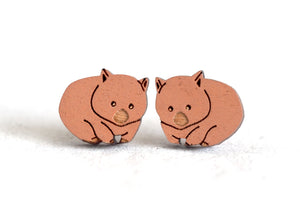 Wombat Wooden Earrings