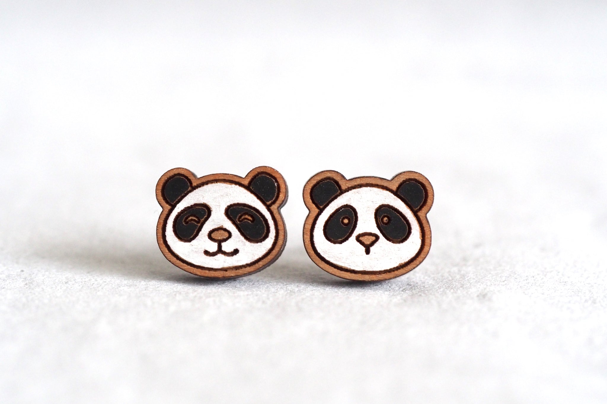 Panda Wooden Earrings