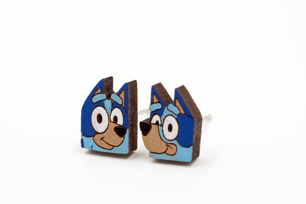 Bluey & Bingo Wooden Stud Earrings