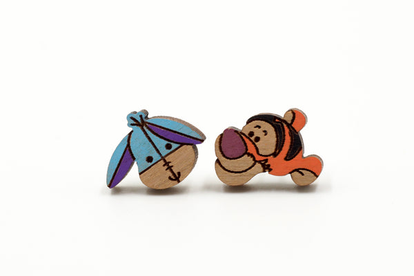 Tigger & Eeyore Wooden Stud Earrings