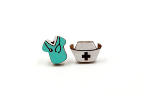 Nurse Wooden Stud Earrings