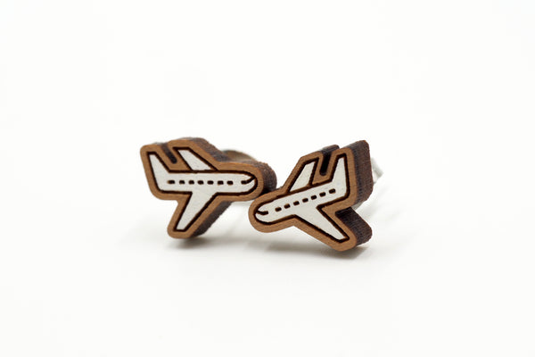 Plane / Aeroplane Wooden Earrings