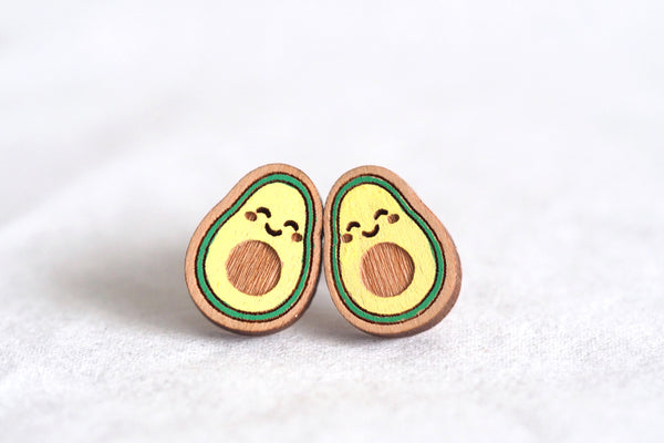 Avocado Wooden Stud Earrings