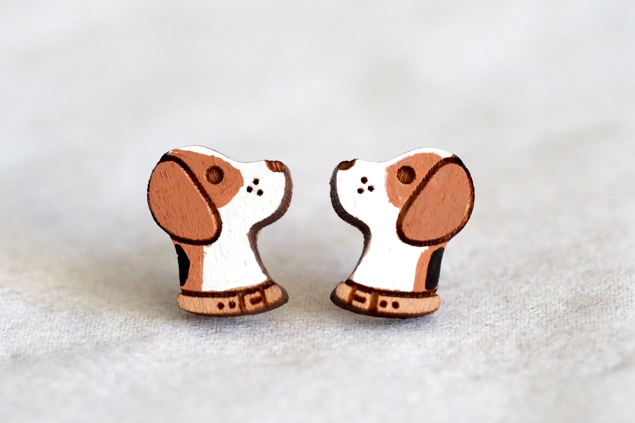 Beagle Wooden Earrings