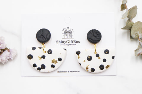 Black & White Polka Dot Half Moon