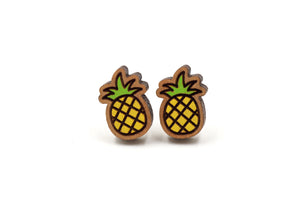 Pineapple Wooden Stud Earrings